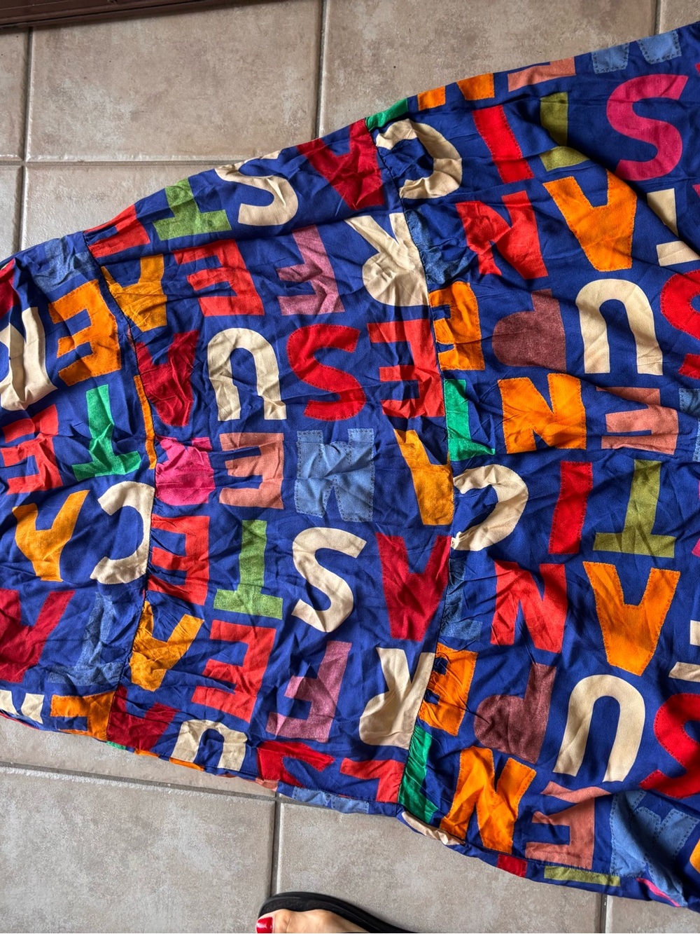 FARM Rio Blue Multicolor Letter-Print Maxi Skirt - Picture 8 of 8